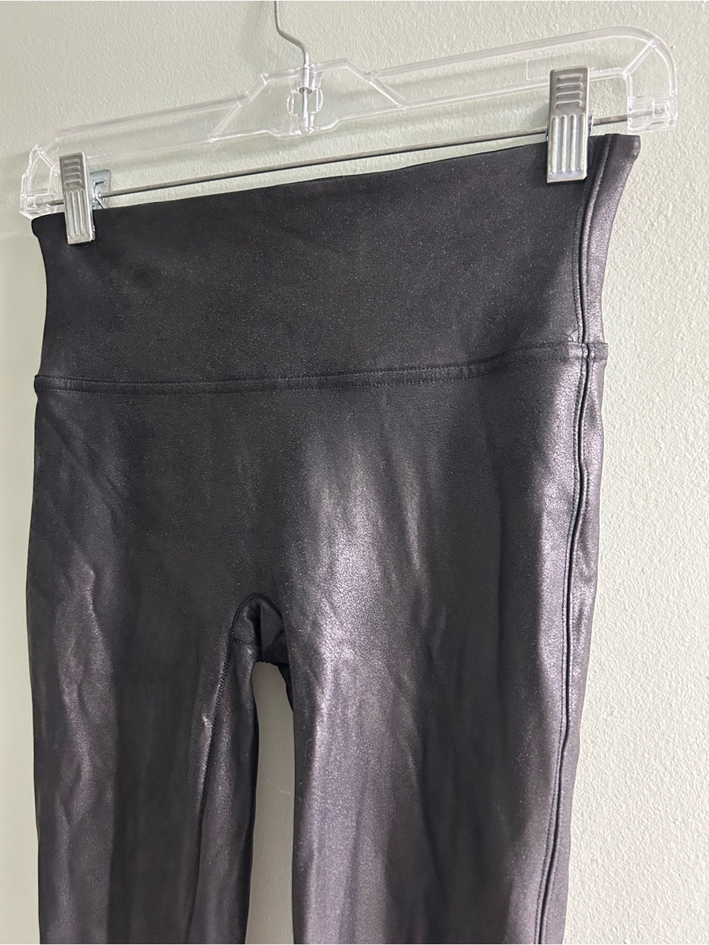 Spanx Faux Leather Leggings Tummy Control Contoured Waistband High Waist - Picture 6 of 8